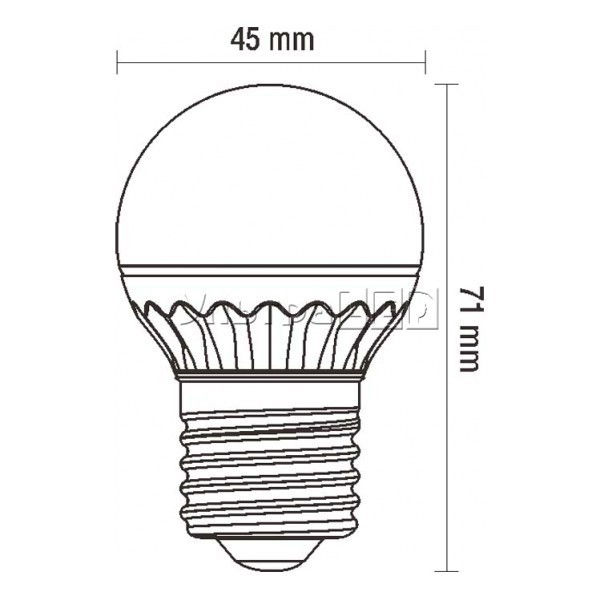 Лампа светодиодная CIVILIGHT E27-5W Clear (warm white) (G45 WP25V4)