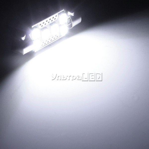 Лампа светодиодная освещения салона с ОБМАНКОЙ T10x36 6 SMD-5730-EF (white)