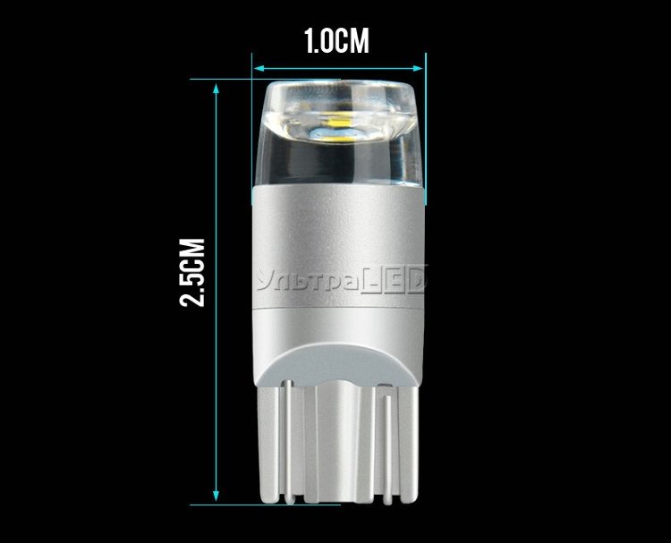 Лампа светодиодная передних габаритов T10-1SMD-3030-S (white)