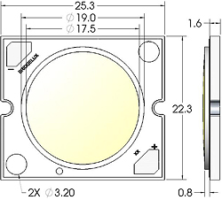 размеры светодиодной матрицы BXRA-C2000