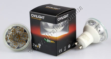 Лампа светодиодная GU10-CV-7SMD-2W