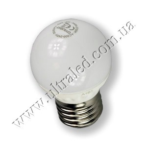 Лампа светодиодная E27-CVG45-3W (warm white) Применяемость: внутреннее освещение Световой поток: 250 Люмен Цвет свечения: белый теплый Тип лампы (код): Е27  -заменяет лампу накаливания  25 ватт;