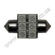 Лампа светодиодная освещения салона T10x31 6 SMD (green)