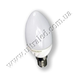 Лампа светодиодная E14-CV-3W candle (warm white) Применяемость: внутреннее освещение Световой поток: 250 Люмен Цвет свечения: белый теплый Тип лампы (код): Е14