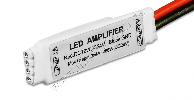 RGB підсилювач MINI (12-24VDC, 3x4A)