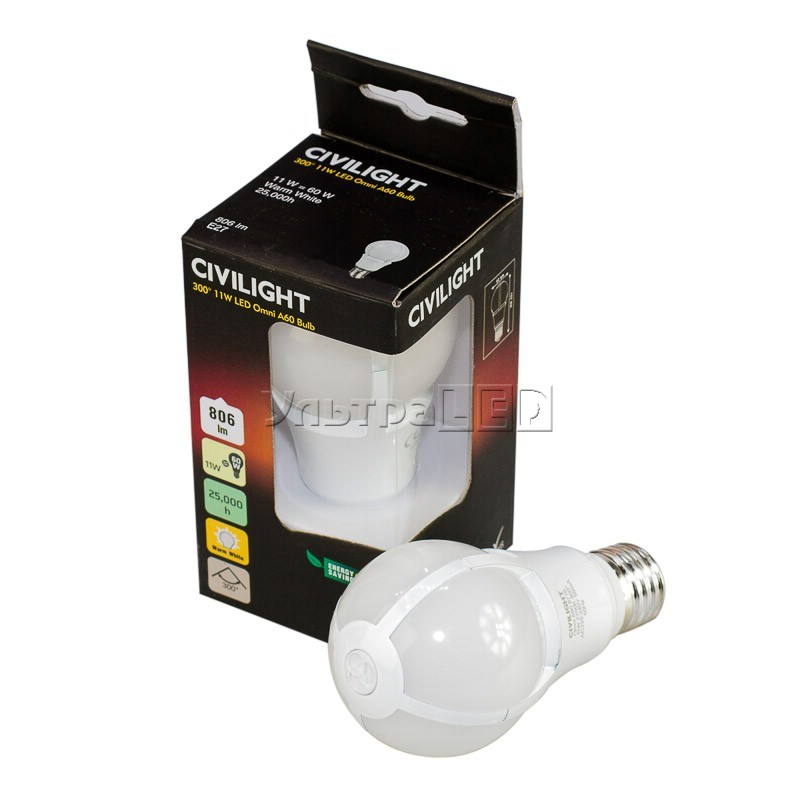 Лампа светодиодная CIVILIGHT E27-GLOBE 11W (warm white)