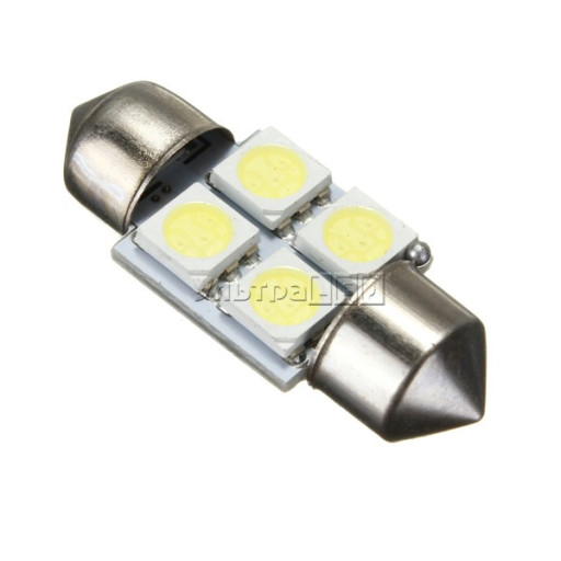 Лампа світлодіодна освітлення салону T10x31 4 SMD (white)