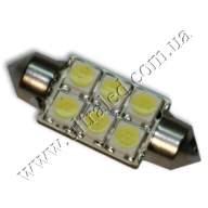 Лампа светодиодная освещения салона с ОБМАНКОЙ T10x36 6 SMD-EFT (white)