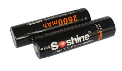 Акумулятор Soshine 2600 mAh (Samsung ICR18650-26H) захищений