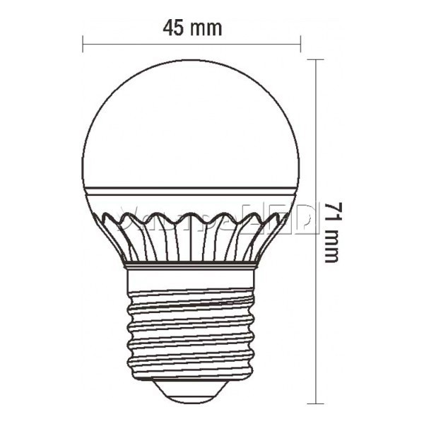 Світлодіодна лампа CIVILIGHT E27-5W (warm white) (G45 WF35T5)