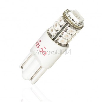 Лампа светодиодная задних габаритов T10-12/1SMD (red) Цена указана за: шт.Применяемость: задний габаритЦвет свечения: красныйТип лампы (код): W5W (2825)