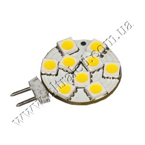 Лампа светодиодная G4-9SMD 5050R (warm white) Применяемость: внутреннее освещение													Световой поток: 115 Люмен													Цвет свечения: белый теплый													Тип лампы (код): G4