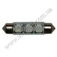 Лампа светодиодная освещения салона T10x41 3 SMD (yellow)
