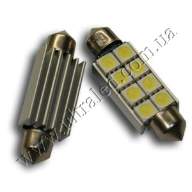 Лампа светодиодная освещения салона с ОБМАНКОЙ T10x42 8 SMD-EF (white)