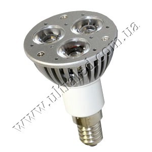 Лампа светодиодная E14-3x1W (white) Применяемость: внутреннее освещениеСветовой поток: 270 ЛюменЦвет свечения: белыйТип лампы (код): Е14