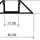 Профіль алюмінієвий для світлодіодних стрічок №6 трапеція 12х40х13x1000мм