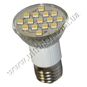 Лампа светодиодная E27-15SMD 5050 (warm white) Применяемость: внутреннее освещениеСветовой поток: 100 ЛюменЦвет свечения: белый теплыйТип лампы (код): Е27