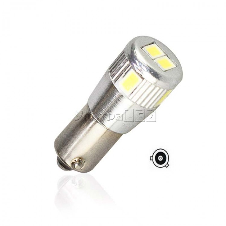 Лампа світлодіодна передніх габаритів з ОБМАНКОЮ BAX9S-6SMD-5630-EF (white)