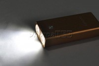 USB мобильное зарядное устройство Ruinovo 18650 1A с двумя мощными фонариками, алюминиевый корпус, до 2 аккумуляторов (павербанк)