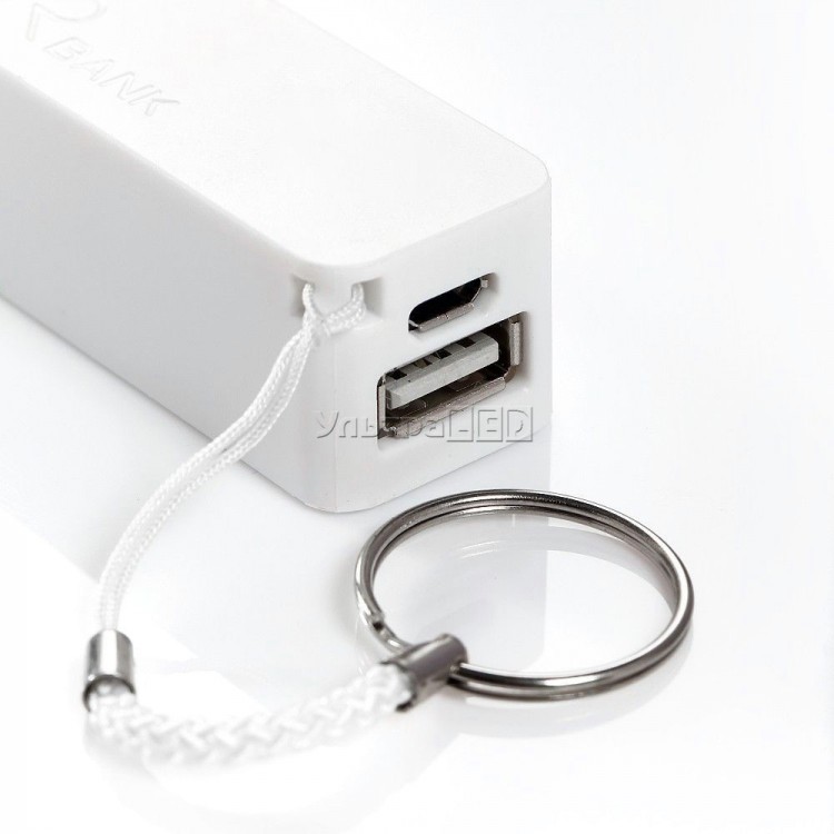 USB мобільний зарядний пристрій-брелок, 18650 1A, 1 акумулятор Samsung 2600mAh (павербанк)