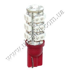 Лампа светодиодная задних габаритов T10-25SMD (red) Применяемость: задний габарит
													Световой поток: 45 Люмен
													Цвет свечения: красный
													Тип цоколя : T10