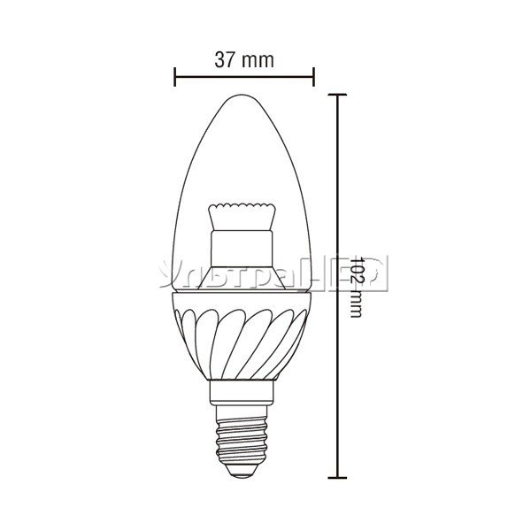 Світлодіодна лампа CIVILIGHT E14-CC-4W Clear candle (warm white) (C37 WP25V4)