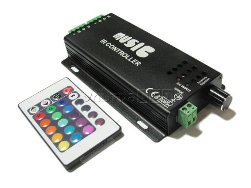 RGB-контролер 10A музичний IR інфрачервоний (24 кнопки)