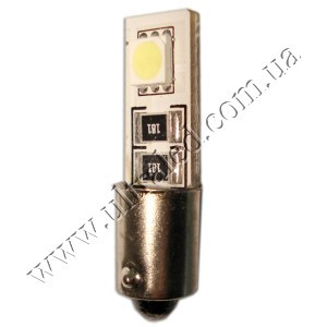 Лампа светодиодная передних габаритов с ОБМАНКОЙ BAX9S-2SMD-EF (white) Применяемость: передний габарит
													Световой поток: 30 Люмен
													Цвет свечения: белый
													Тип лампы (код): H6W (64132)