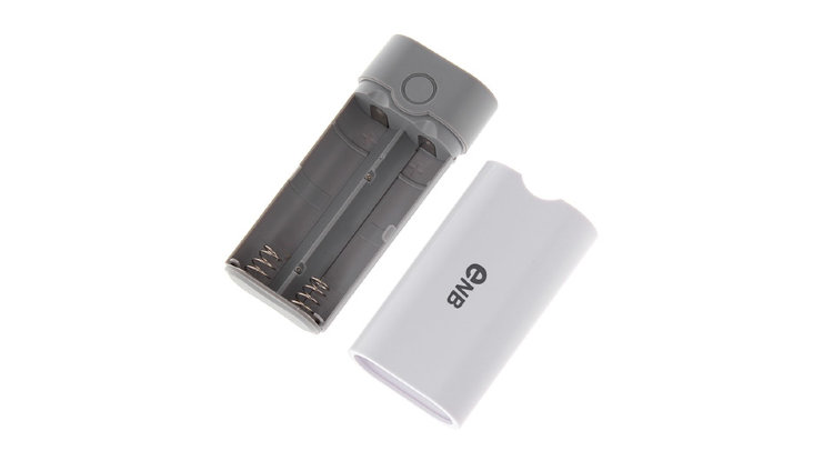 USB мобильное зарядное устройство ENB 2x18650 1A, до 2 аккумуляторов (павербанк)