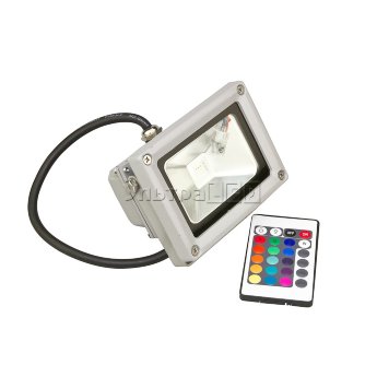 Прожектор светодиодный RGB 10W с пультом ДУ ИК24 Цена указана за: шт.Применяемость: фасадная подсветкаЦвет свечения: RGB (многоцветный)